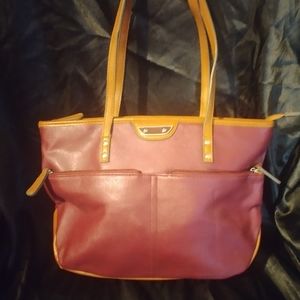 Burgundy and Brown Purse